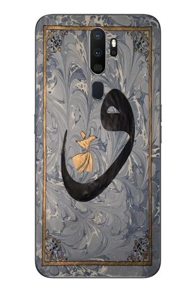 Le Balvo Oppo A5 2020 Uyumlu Vav Harfi Gri Baskılı Silikon Kılıf ürün görseli 1