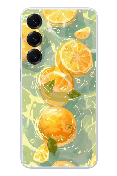 Le Balvo Samsung Galaxy S25 Uyumlu Limonlar Pastel Baskılı Silikon Kılıf ürün görseli 1