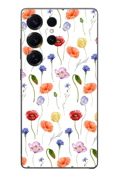 Le Balvo Samsung Galaxy S25 Ultra Uyumlu Sade Tek Çiçekler Baskılı Silikon Kılıf ürün görseli 1