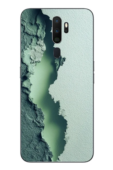 Le Balvo Oppo A5 2020 Uyumlu Koyu Yeşil İzler Baskılı Silikon Kılıf ürün görseli 1