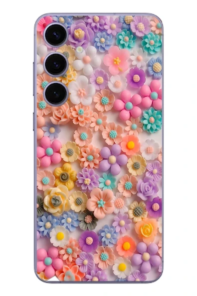Le Balvo Samsung Galaxy S24 Plus Uyumlu Çiçek Bükleleri Baskılı Silikon Kılıf ürün görseli 1
