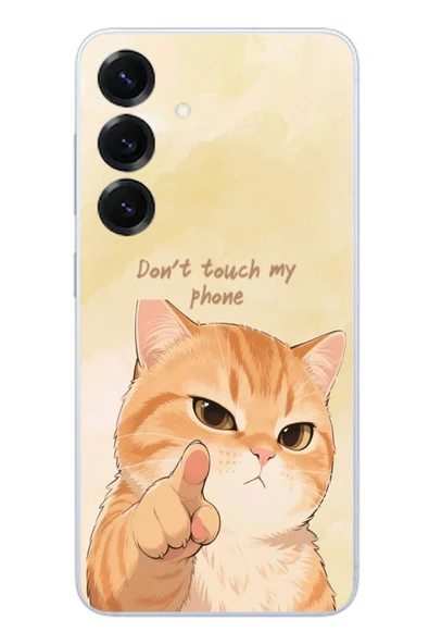 Le Balvo Samsung Galaxy S25 Uyumlu Dont Touch My Phone Baskılı Silikon Kılıf ürün görseli 1
