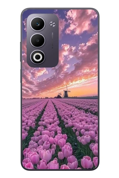 Le Balvo Oppo A5 4G Uyumlu Lale Bahçesi Baskılı Silikon Kılıf ürün görseli 1