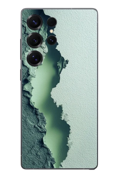 Le Balvo Samsung Galaxy S25 Ultra Uyumlu Koyu Yeşil İzler Baskılı Silikon Kılıf ürün görseli 1