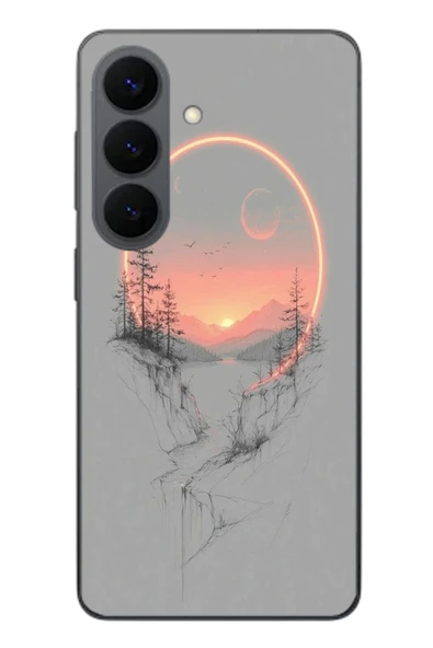 Le Balvo Samsung Galaxy S26 Uyumlu Günbatımı Mermer Desenli Baskılı Silikon Kılıf ürün görseli 1