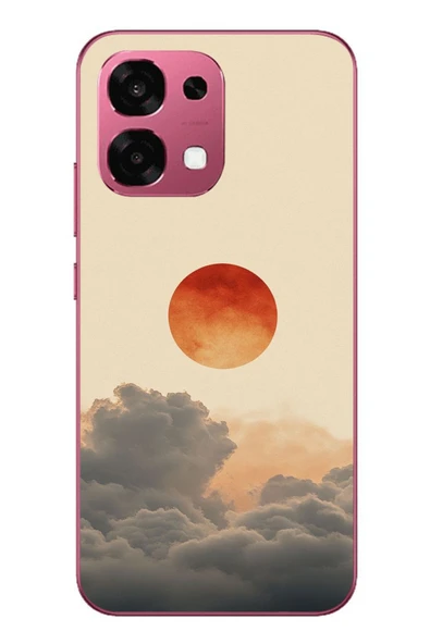 Le Balvo Oppo A6 PRO Uyumlu Bulut ve Güneş Baskılı Silikon Kılıf ürün görseli 1