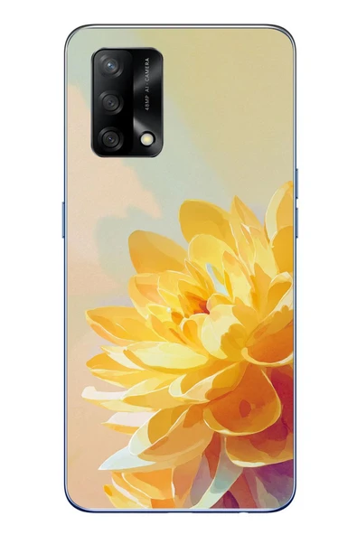 Le Balvo Oppo A74 Uyumlu Sarı Çiçek Baskılı Silikon Kılıf ürün görseli 1