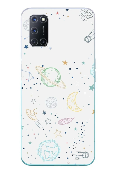Le Balvo Oppo A52 Uyumlu Uzay Yolculuğu Baskılı Silikon Kılıf ürün görseli 1