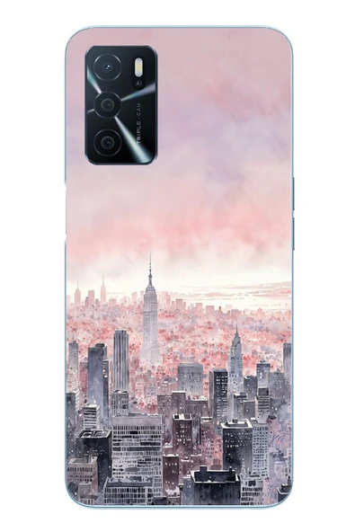 Le Balvo Oppo A16 Uyumlu Gökdelenler Baskılı Silikon Kılıf ürün görseli 1