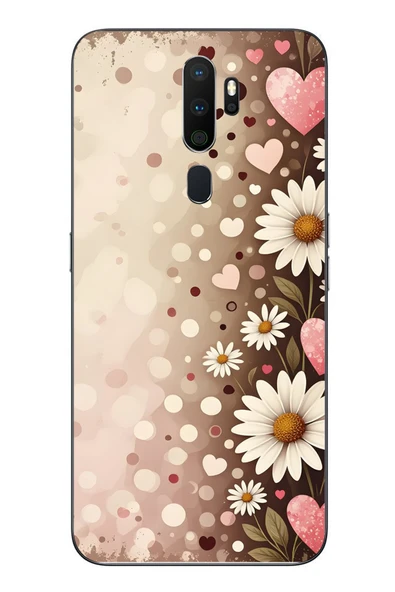 Le Balvo Oppo A5 2020 Uyumlu Kalpli Papatya Damlaları Baskılı Silikon Kılıf ürün görseli 1