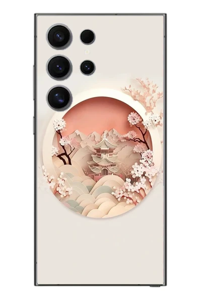 Le Balvo Samsung Galaxy S24 Ultra Uyumlu Manzar Retro Yuvarlak Baskılı Silikon Kılıf ürün görseli 1