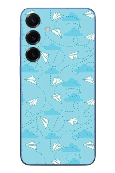 Le Balvo Samsung Galaxy S25 Plus Uyumlu Kağıttan Uçak Baskılı Silikon Kılıf ürün görseli 1