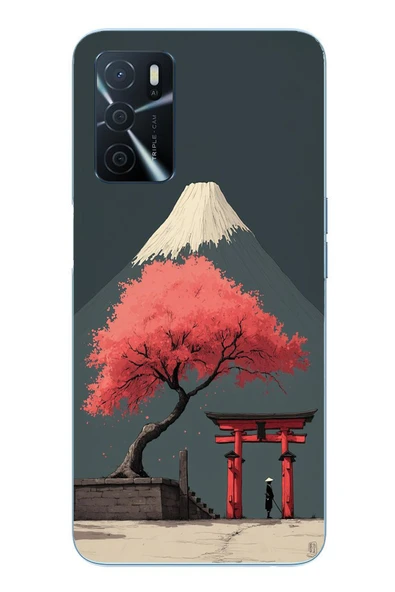 Le Balvo Oppo A16 Uyumlu Fuji Dağı Baskılı Silikon Kılıf ürün görseli 1