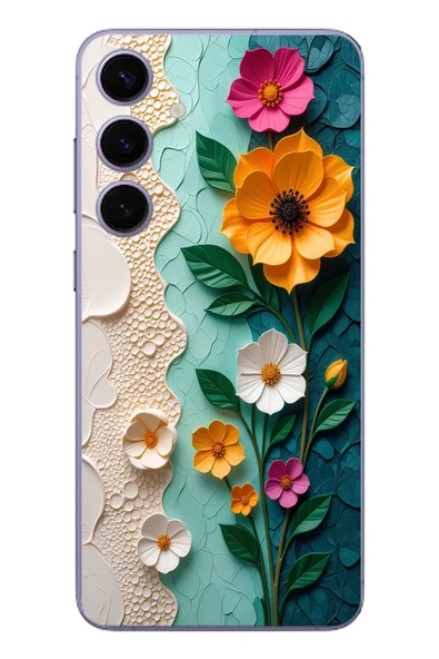 Le Balvo Samsung Galaxy S24 Plus Uyumlu Güzel Modern Çiçekler Baskılı Silikon Kılıf ürün görseli 1