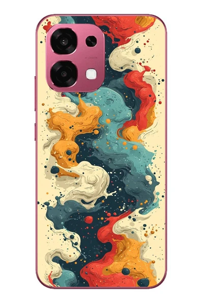 Le Balvo Oppo A6 PRO Uyumlu Ahenkli Boya İzleri Baskılı Silikon Kılıf ürün görseli 1