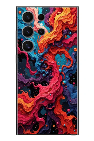 Le Balvo Samsung Galaxy S24 Ultra Uyumlu Dalgaların İz Karışımı Baskılı Silikon Kılıf ürün görseli 1