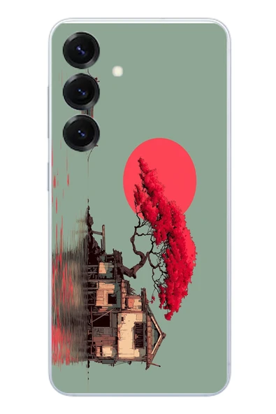 Le Balvo Samsung Galaxy S25 Uyumlu Sahil Evi Baskılı Silikon Kılıf ürün görseli 1