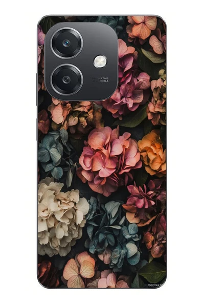 Le Balvo Oppo A3 Uyumlu Koyu Çiçekler Baskılı Silikon Kılıf ürün görseli 1