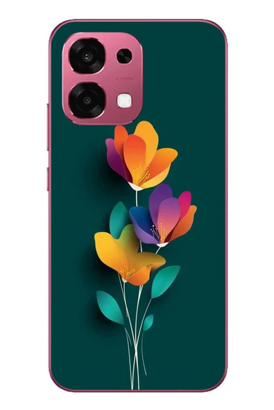 Le Balvo Oppo A6 PRO Uyumlu Modernizimin Çicekleri Baskılı Silikon Kılıf ürün görseli 1