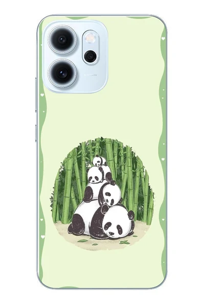 Le Balvo Oppo Reno 14F Uyumlu Panda Ailesi Baskılı Silikon Kılıf ürün görseli 1