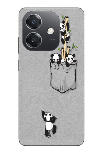 Le Balvo Oppo A3 Uyumlu Cepli Panda Baskılı Silikon Kılıf ürün görseli 1