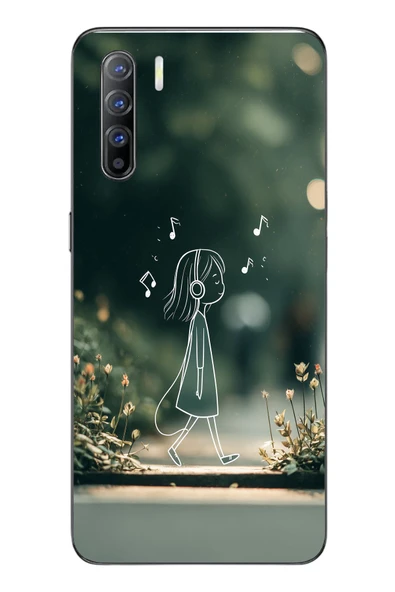 Le Balvo Oppo Reno 3 Uyumlu Neon Kız Çocugu Baskılı Silikon Kılıf ürün görseli 1