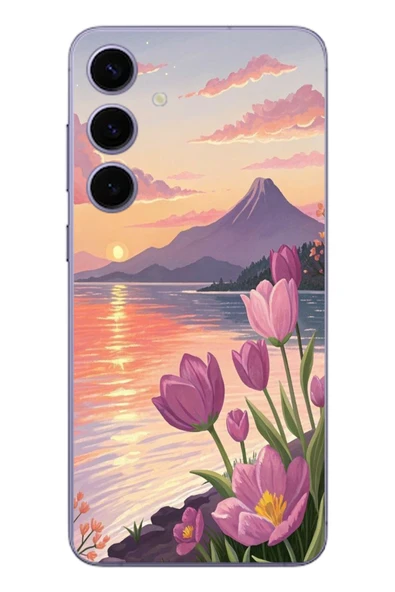 Le Balvo Samsung Galaxy S24 Plus Uyumlu Çiçek Yağlı Boya Baskılı Silikon Kılıf ürün görseli 1