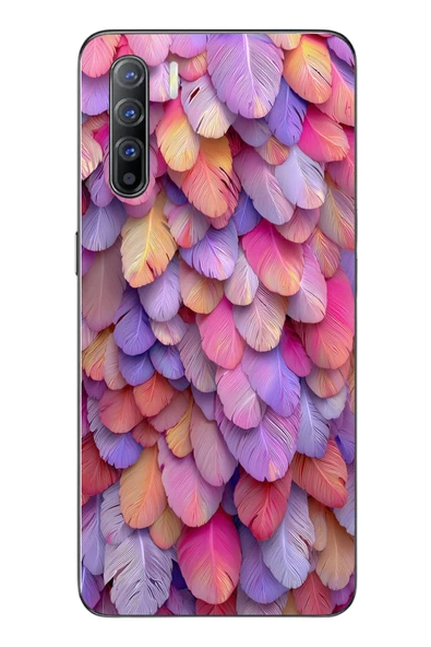 Le Balvo Oppo Reno 3 Uyumlu Tüylü Kalpler Baskılı Silikon Kılıf ürün görseli 1