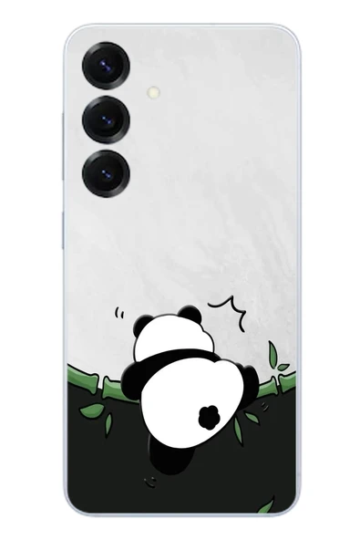 Le Balvo Samsung Galaxy S25 Uyumlu Bambuya Çıkan Panda Baskılı Silikon Kılıf ürün görseli 1
