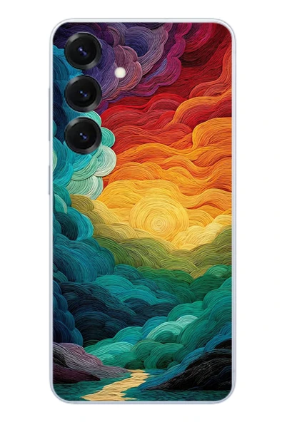 Le Balvo Samsung Galaxy S25 Uyumlu Gün Doğumu ve Batımı Baskılı Silikon Kılıf ürün görseli 1