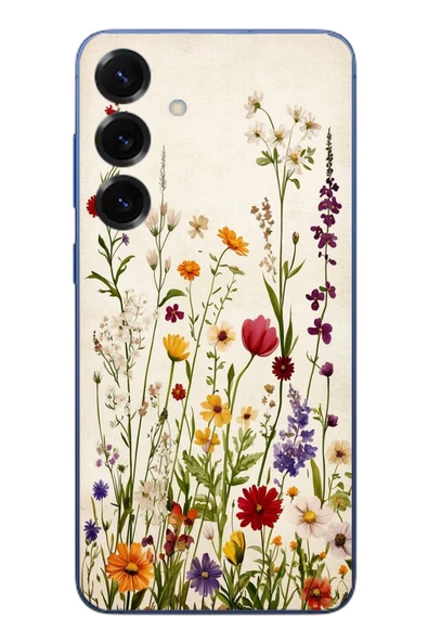 Le Balvo Samsung Galaxy S25 Plus Uyumlu Zarif Çiçekler Baskılı Silikon Kılıf ürün görseli 1