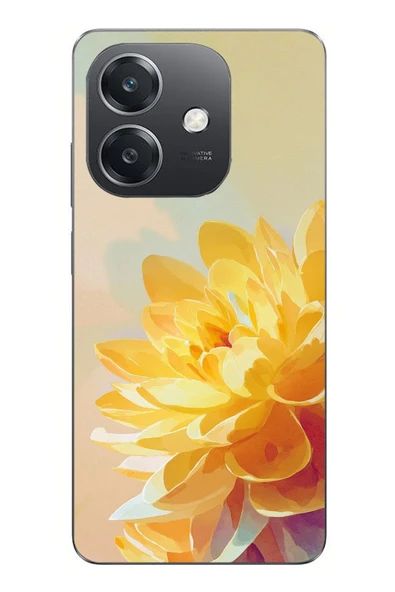 Le Balvo Oppo A3 Uyumlu Sarı Çiçek Baskılı Silikon Kılıf ürün görseli 1