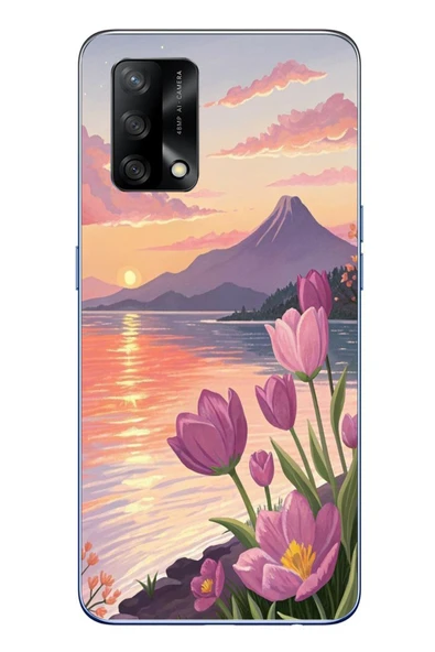 Le Balvo Oppo A74 Uyumlu Çiçek Yağlı Boya Baskılı Silikon Kılıf ürün görseli 1