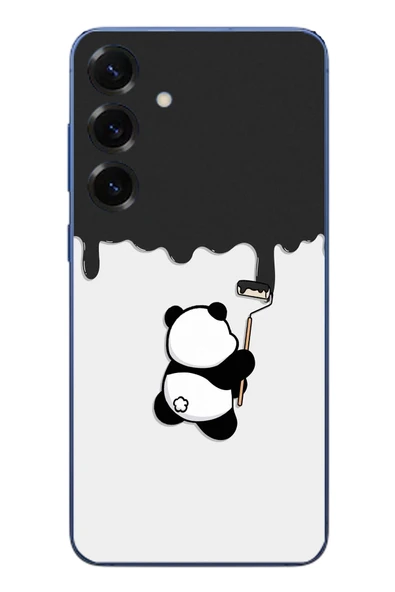 Le Balvo Samsung Galaxy S25 Plus Uyumlu Boyacı Panda Baskılı Silikon Kılıf ürün görseli 1