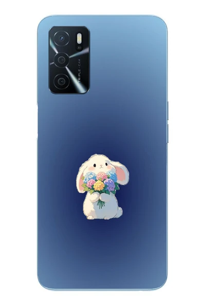 Le Balvo Oppo A16 Uyumlu Çiçekli Tavşan Baskılı Silikon Kılıf ürün görseli 1