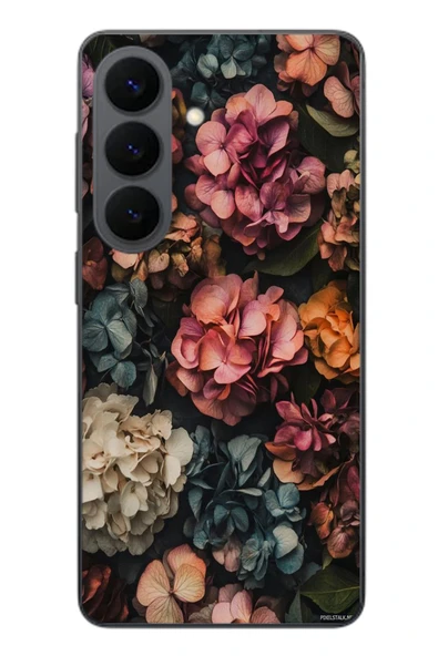 Le Balvo Samsung Galaxy S26 Uyumlu Koyu Çiçekler Baskılı Silikon Kılıf ürün görseli 1