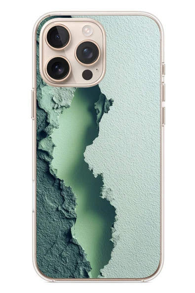 Le Balvo İphone 16 Pro Max Uyumlu Koyu Yeşil İzler Baskılı Silikon Kılıf ürün görseli 1