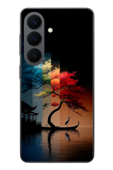 Le Balvo Samsung Galaxy S26 Uyumlu Dört Mevsim Ağaç Baskılı Silikon Kılıf ürün görseli 1