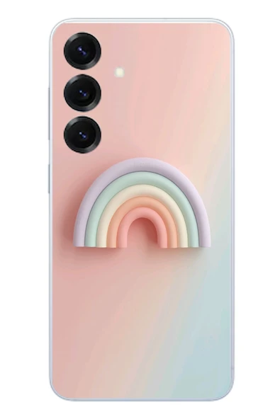 Le Balvo Samsung Galaxy S25 Uyumlu Gökkuşağı Pastel Baskılı Silikon Kılıf ürün görseli 1