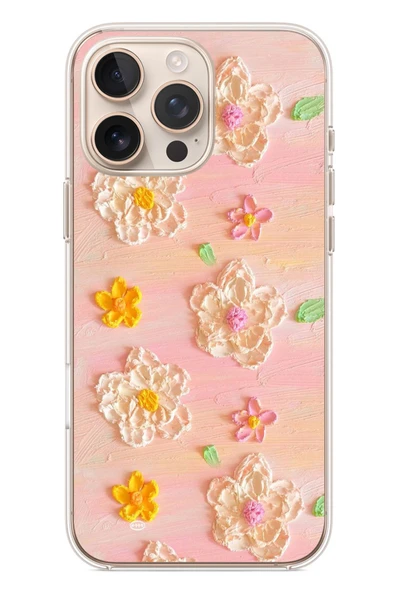 Le Balvo İphone 16 Pro Max Uyumlu Pastel Papatya Baskılı Silikon Kılıf ürün görseli 1