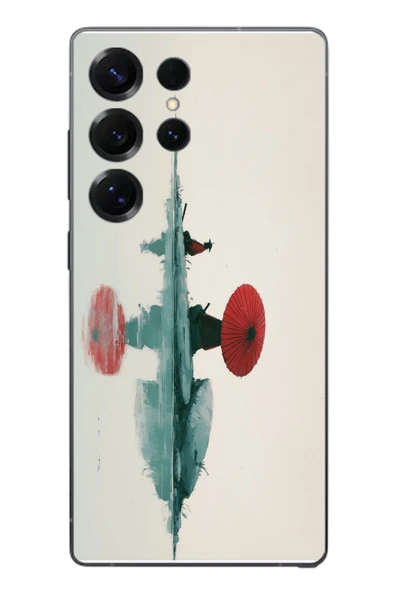 Le Balvo Samsung Galaxy S25 Ultra Uyumlu Japon Şemsiyesi Baskılı Silikon Kılıf ürün görseli 1