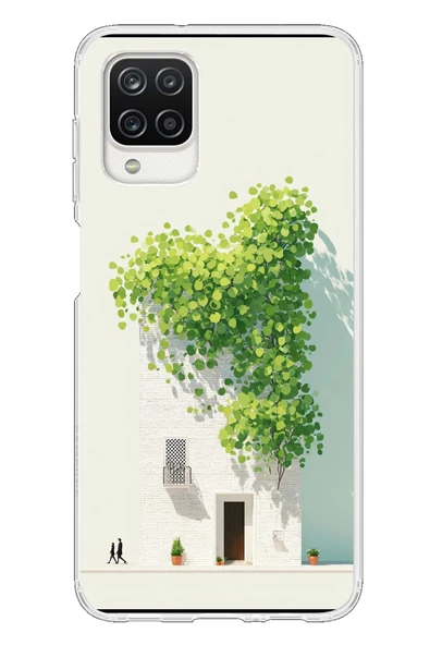 Le Balvo Samsung Galaxy A12 Uyumlu Sarmaşıklı Ev Baskılı Silikon Kılıf ürün görseli 1