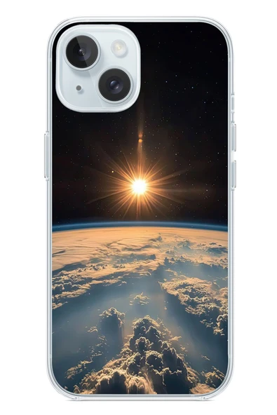 Le Balvo İphone 15 Uyumlu Uzay Günbatımı Baskılı Silikon Kılıf ürün görseli 1