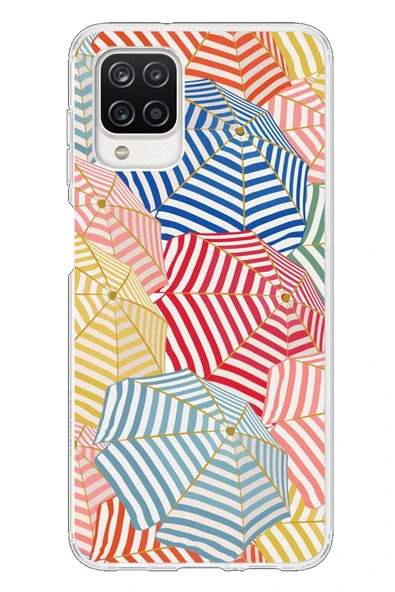 Le Balvo Samsung Galaxy A12 Uyumlu Şemsiyeler Baskılı Silikon Kılıf ürün görseli 1