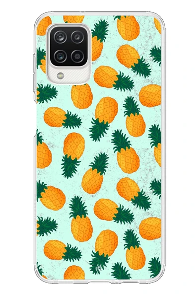 Le Balvo Samsung Galaxy A12 Uyumlu Ananaslar Baskılı Silikon Kılıf ürün görseli 1