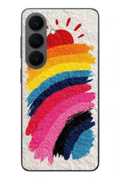 Le Balvo Samsung Galaxy S26 Uyumlu Güneşli Gökkuşağı Baskılı Silikon Kılıf ürün görseli 1