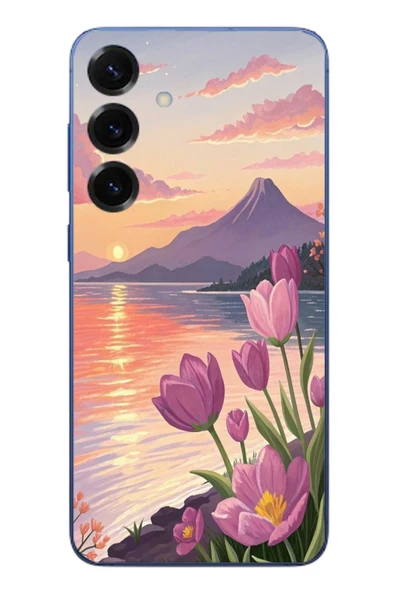 Le Balvo Samsung Galaxy S25 Plus Uyumlu Çiçek Yağlı Boya Baskılı Silikon Kılıf ürün görseli 1