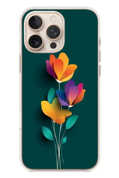 Le Balvo İphone 16 Pro Max Uyumlu Modernizimin Çicekleri Baskılı Silikon Kılıf ürün görseli 1