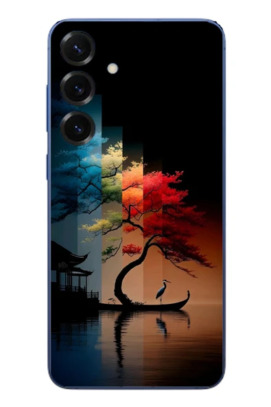 Le Balvo Samsung Galaxy S25 Plus Uyumlu Dört Mevsim Ağaç Baskılı Silikon Kılıf ürün görseli 1