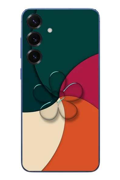 Le Balvo Samsung Galaxy S25 Plus Uyumlu Modern Yonca Renkleri Baskılı Silikon Kılıf ürün görseli 1